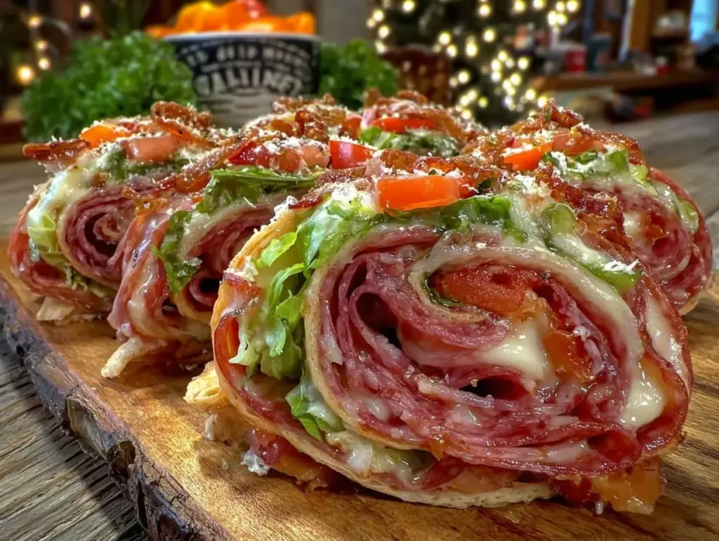 easy italian sub pinwheel roll-ups - featured image