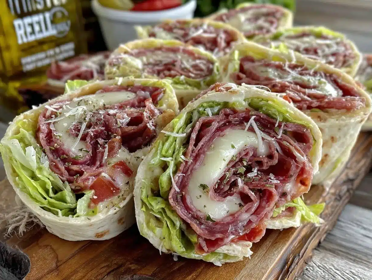 easy italian sub pinwheel roll-ups preparation steps