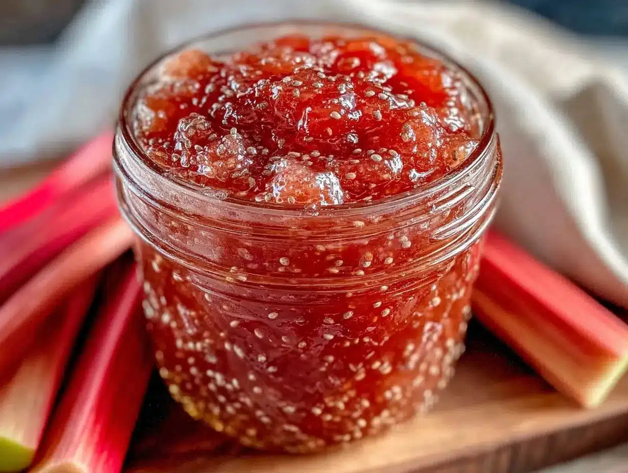 easy tangy rhubarb vanilla bean jam preparation steps