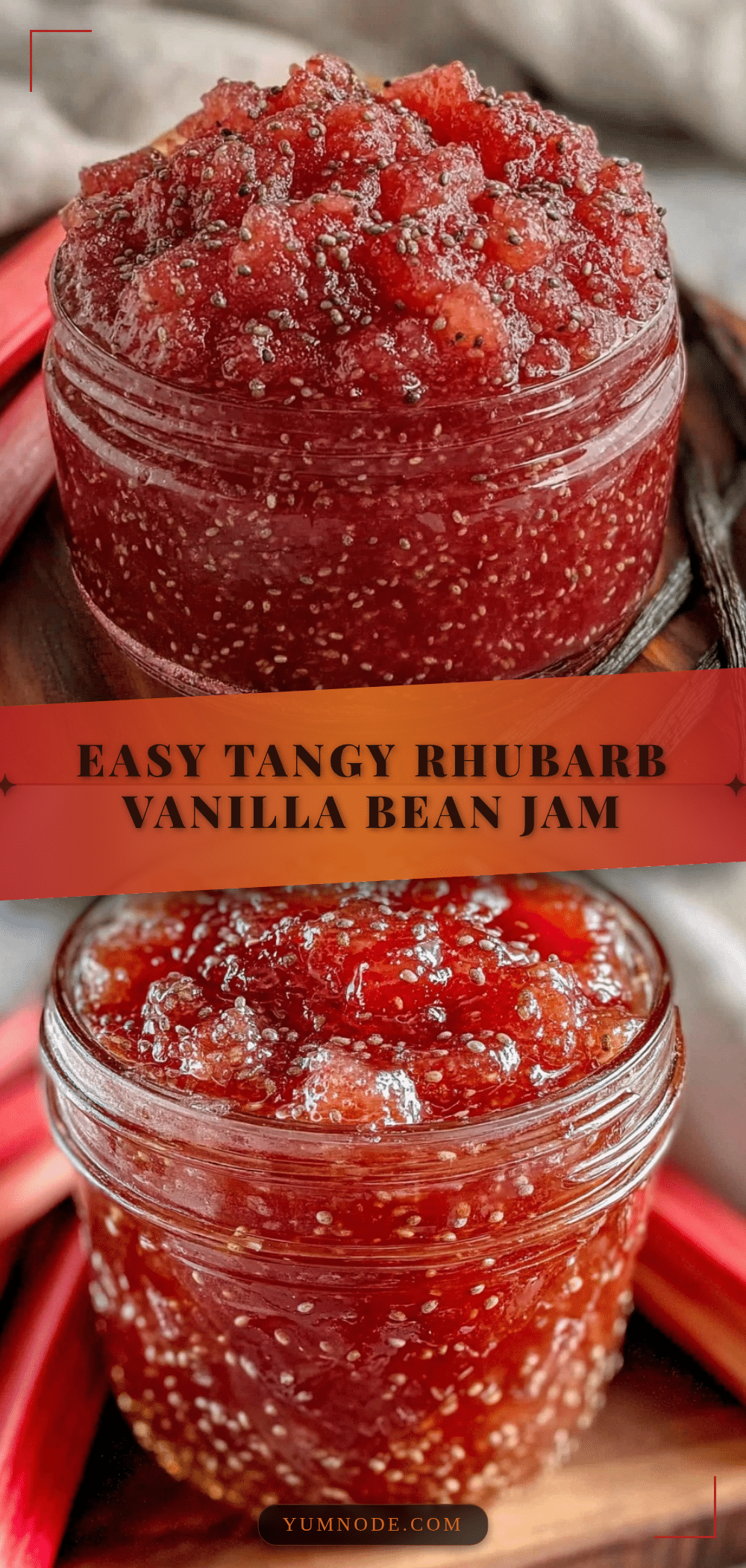 easy tangy rhubarb vanilla bean jam recipe