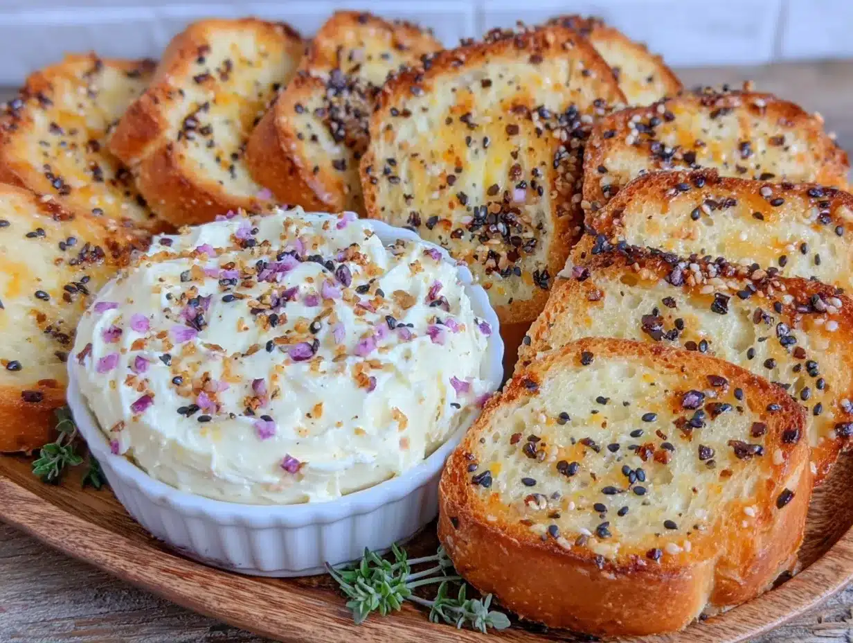 everything bagel seasoning cream cheese board preparation steps