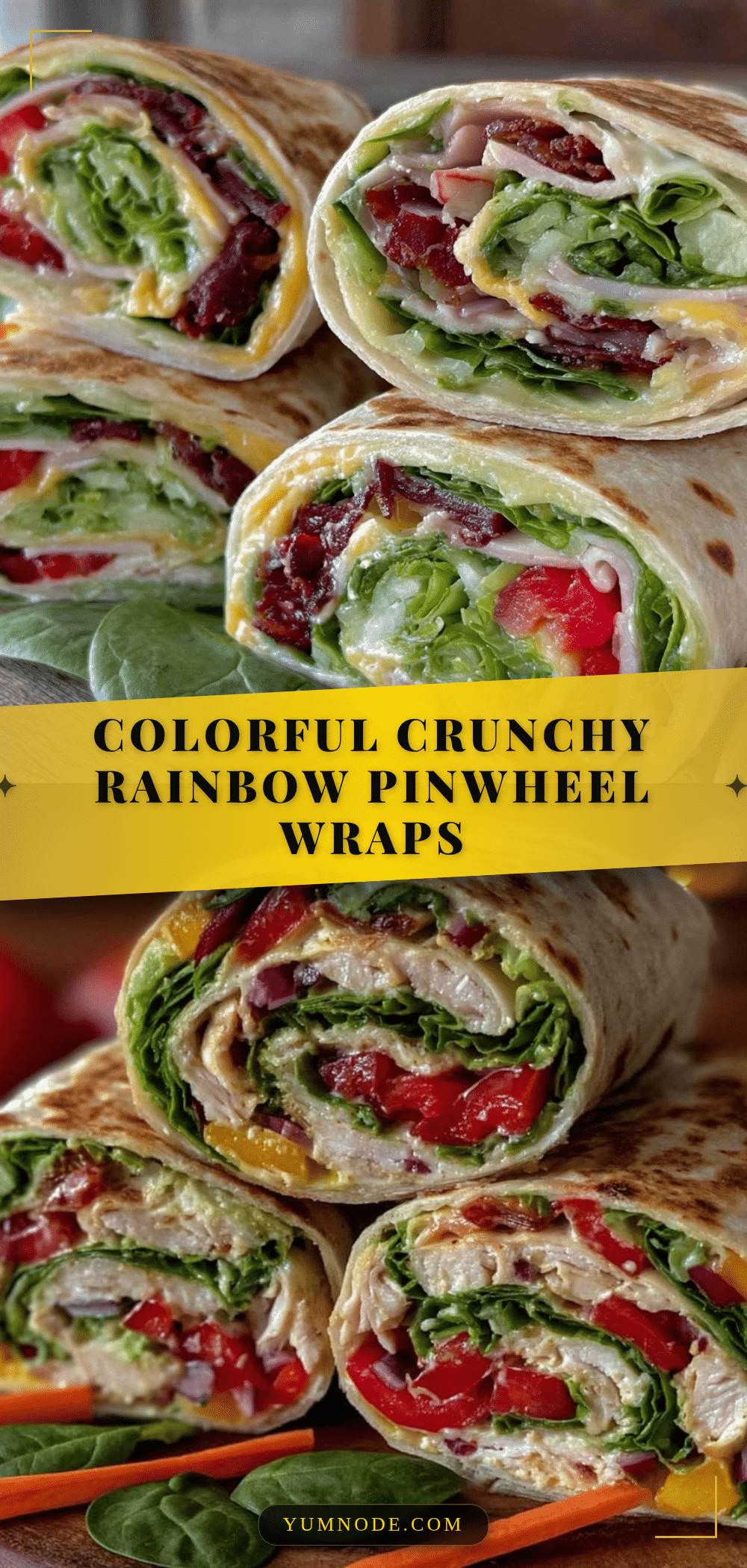 Fresh Rainbow Pinwheel Sandwich Wraps recipe