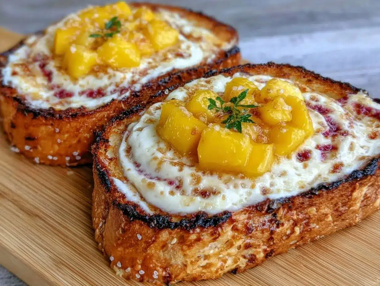 fresh yogurt mango toast recipe preparation steps