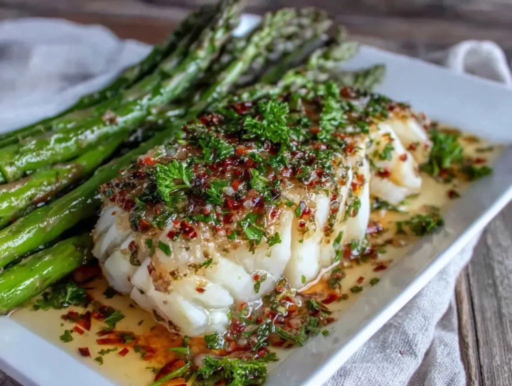 garlic herb butter baked cod - featured image