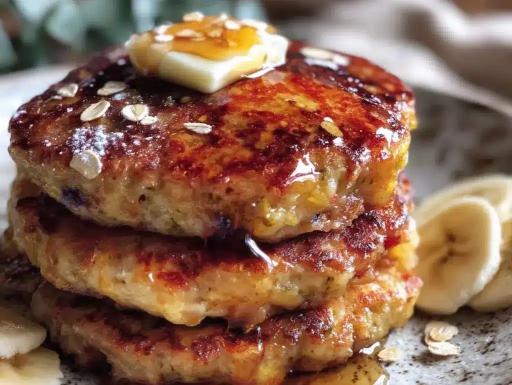 gluten-free banana oat pancakes - featured image