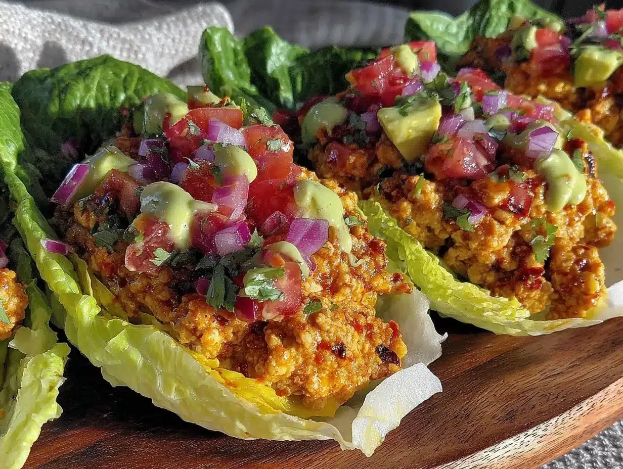 healthy low-glycemic turkey lettuce wrap tacos preparation steps