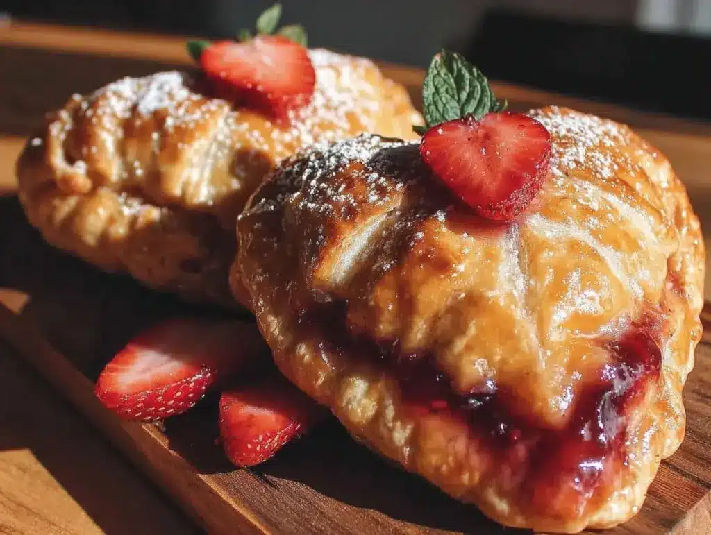 heart-shaped strawberry hand pies - featured image