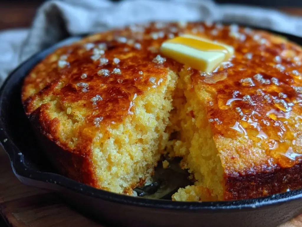 honey butter skillet cornbread - featured image