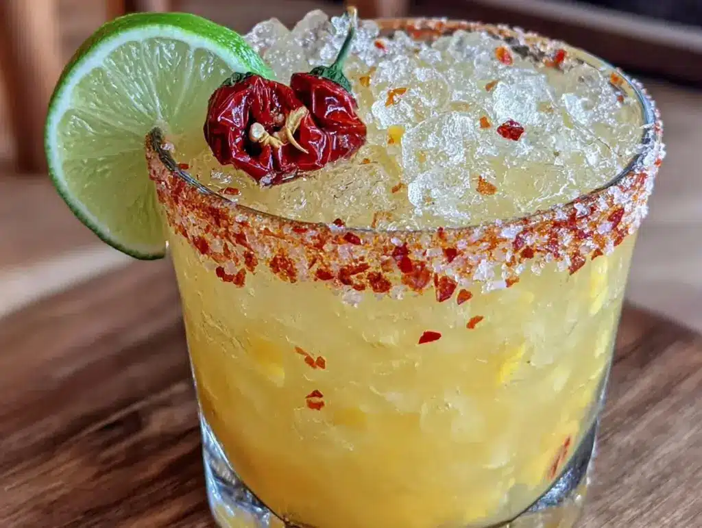 mango habanero margarita mocktail - featured image