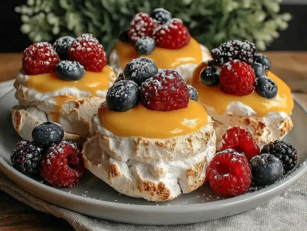 mini lemon curd pavlovas preparation steps
