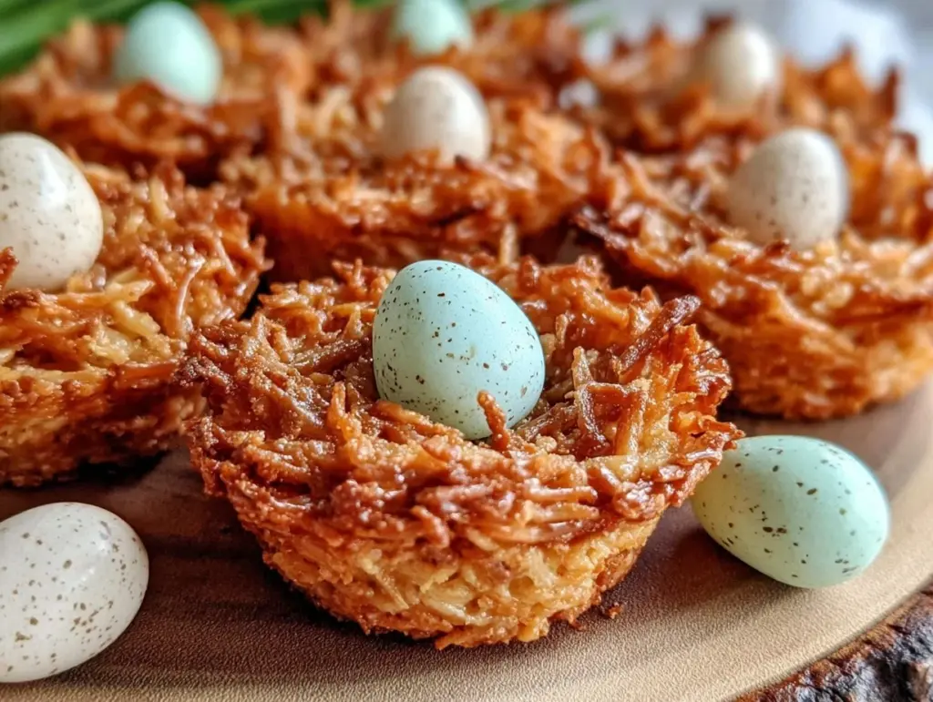 no bake robin egg nest cookies - featured image