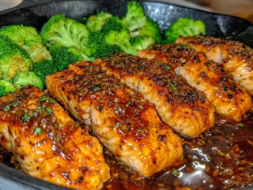 one-pan honey soy glazed salmon - featured image