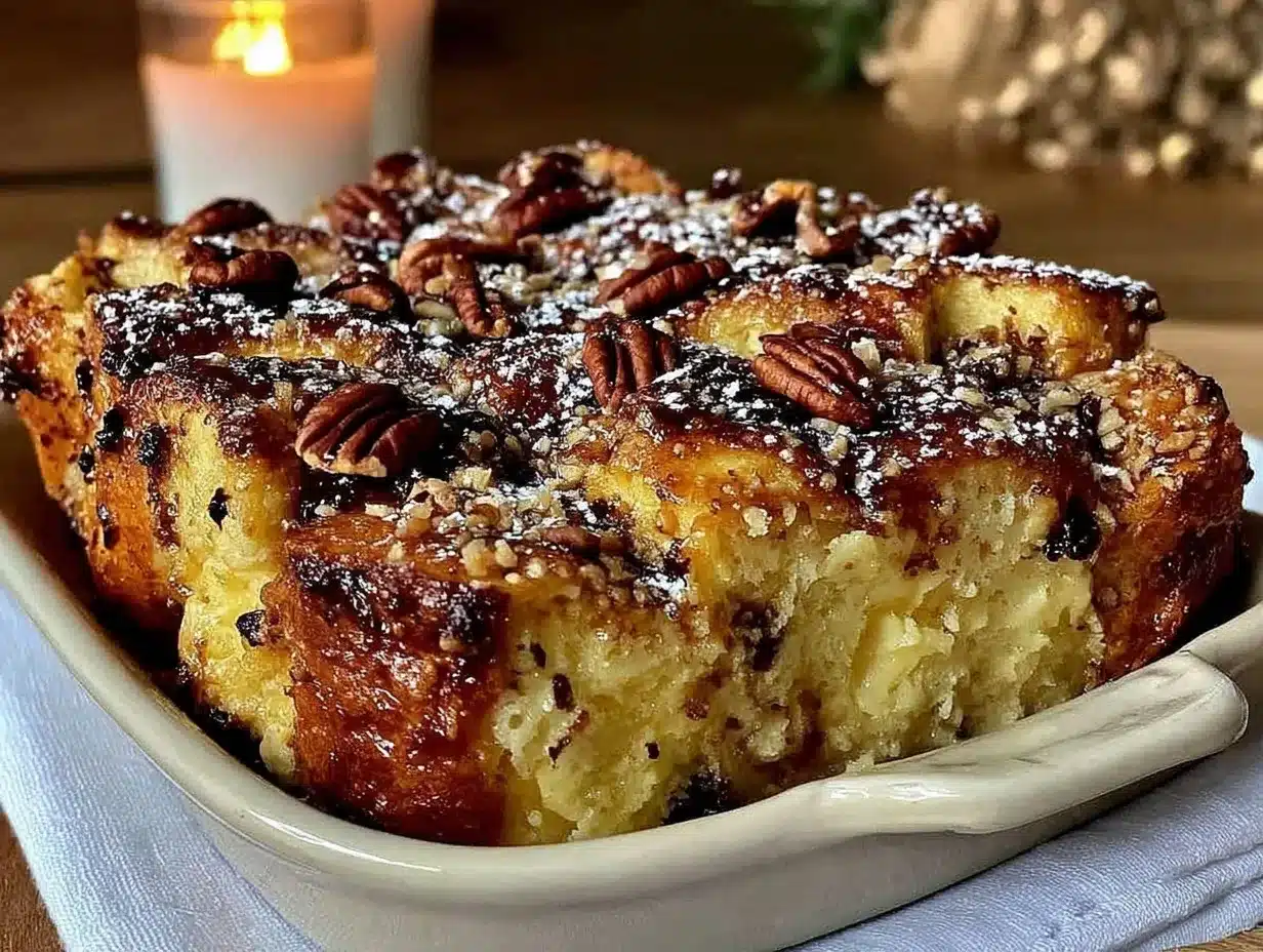 overnight eggnog french toast casserole preparation steps