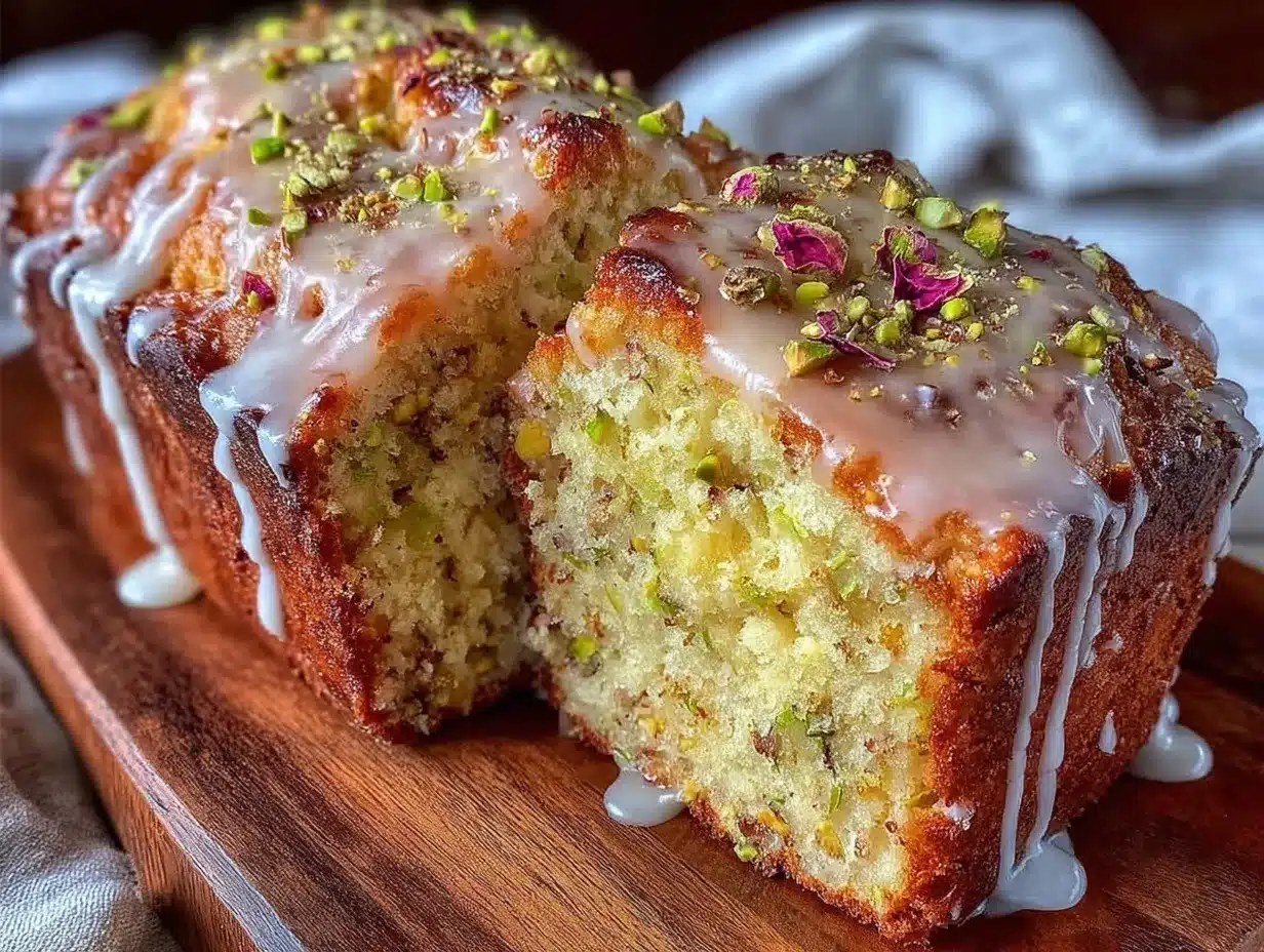pistachio cardamom loaf cake preparation steps