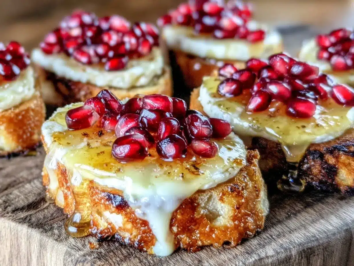 pomegranate brie crostini preparation steps