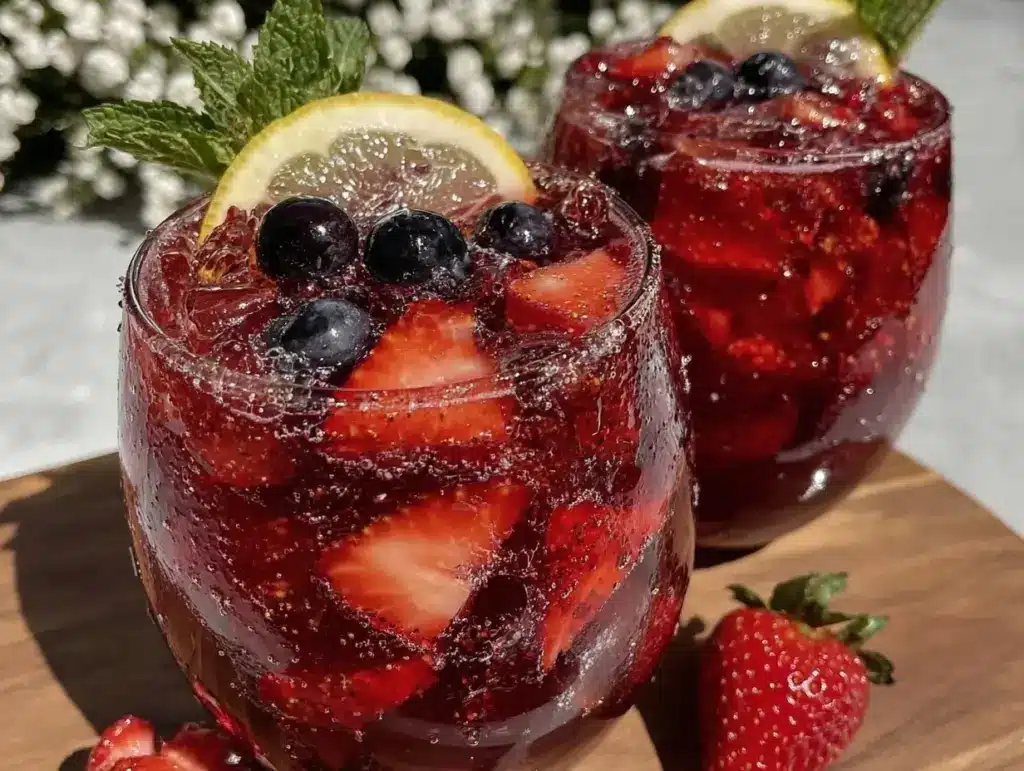 Red White and Blue Sangria Punch - featured image