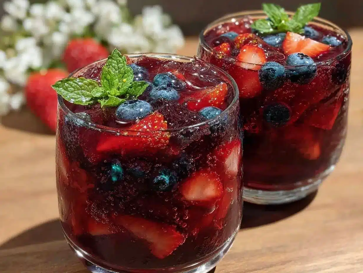Red White and Blue Sangria Punch preparation steps