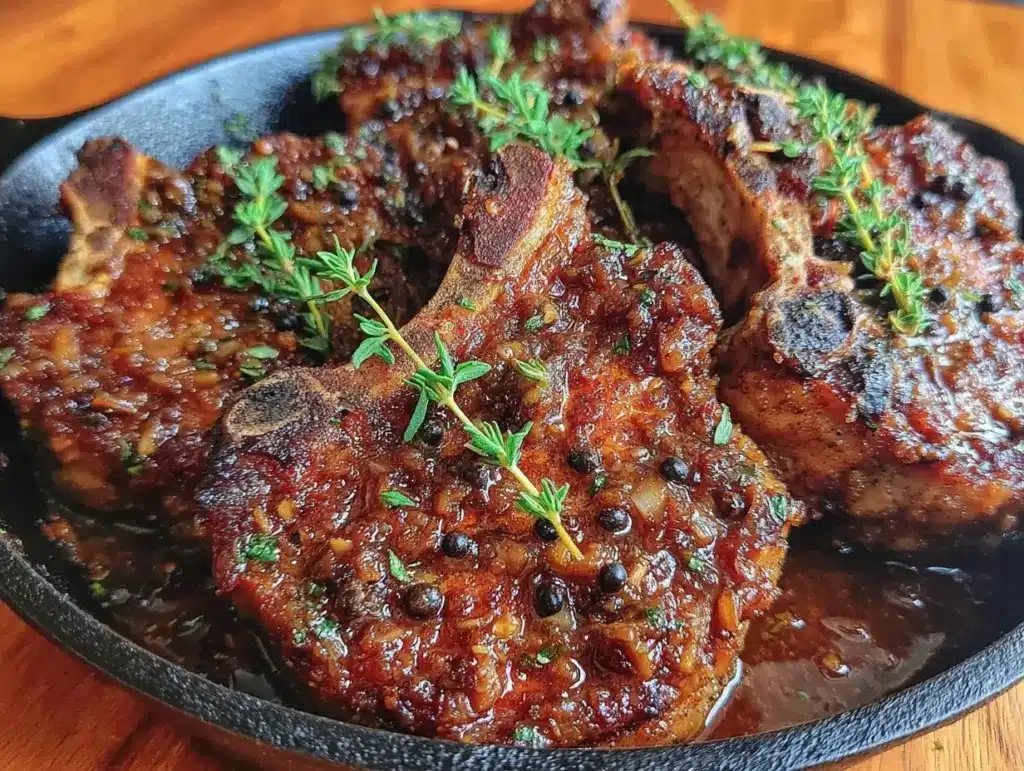 savory brown sugar garlic pork chops - featured image