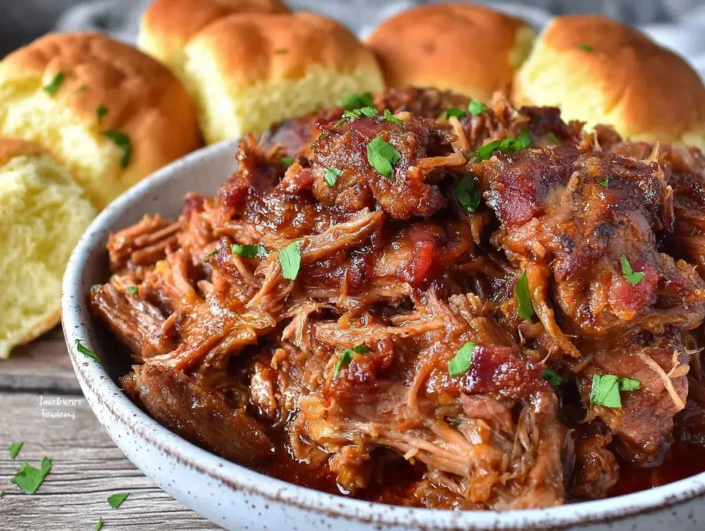 slow cooker apple cider pulled pork - featured image