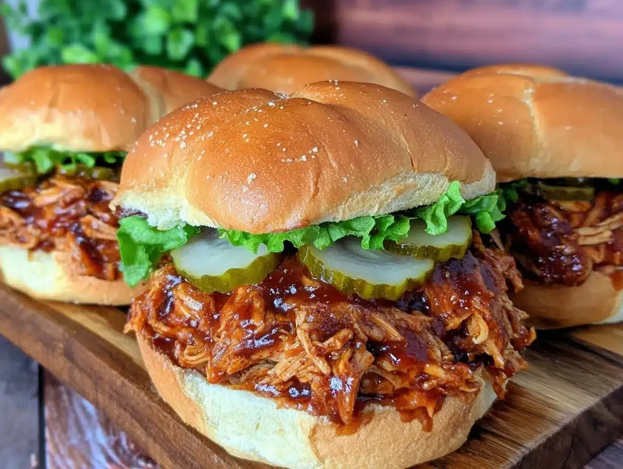 slow cooker bbq pulled chicken sandwiches preparation steps