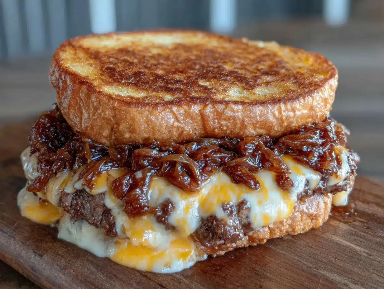 smash burger grilled cheese preparation steps