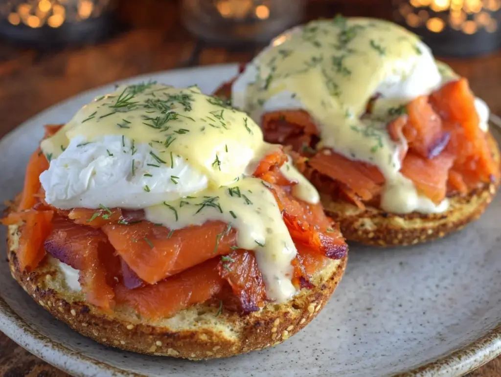 smoked salmon eggs benedict - featured image