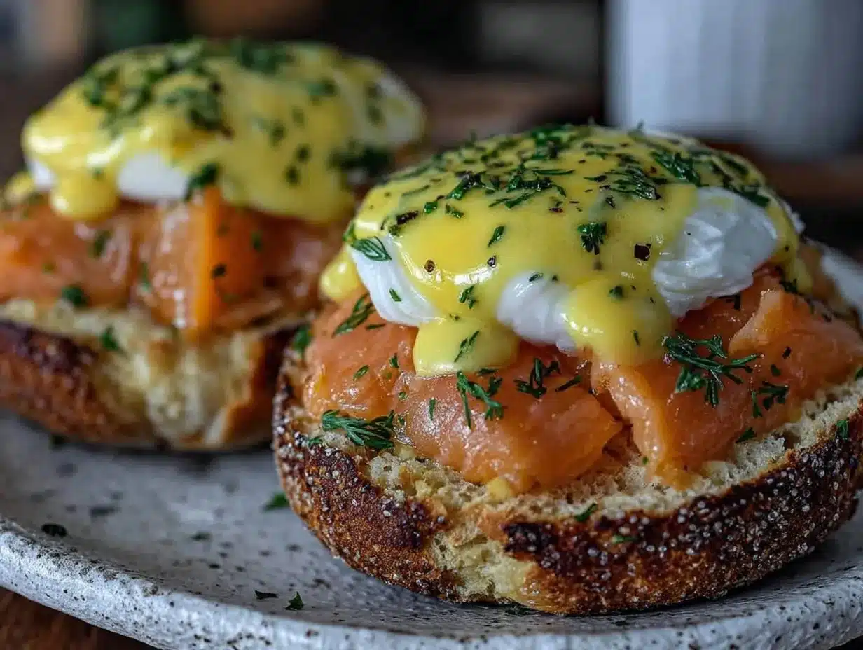 smoked salmon eggs benedict preparation steps