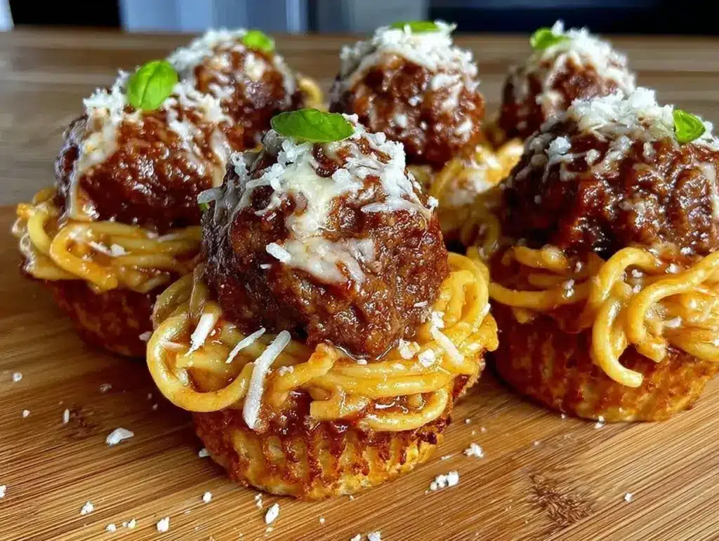 spaghetti and meatball cupcakes - featured image