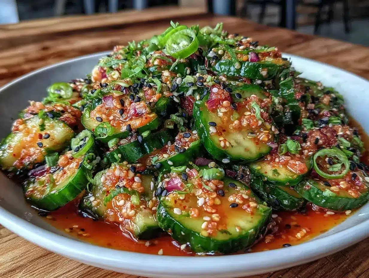 spicy crunchy asian cucumber salad preparation steps