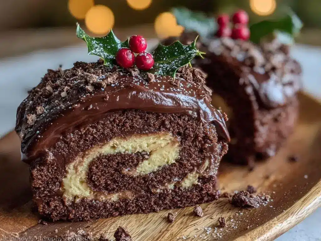Yule log cake recipe - featured image