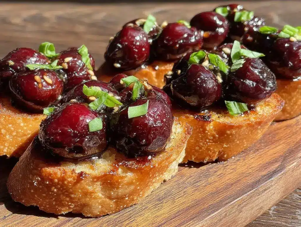 balsamic roasted cherry bruschetta - featured image