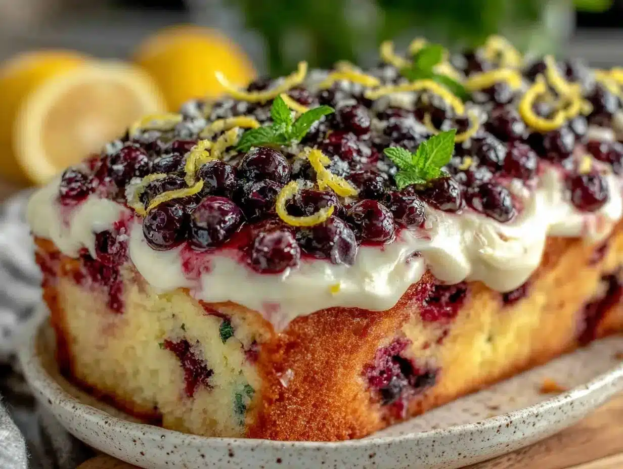 blueberry lemonade poke cake preparation steps