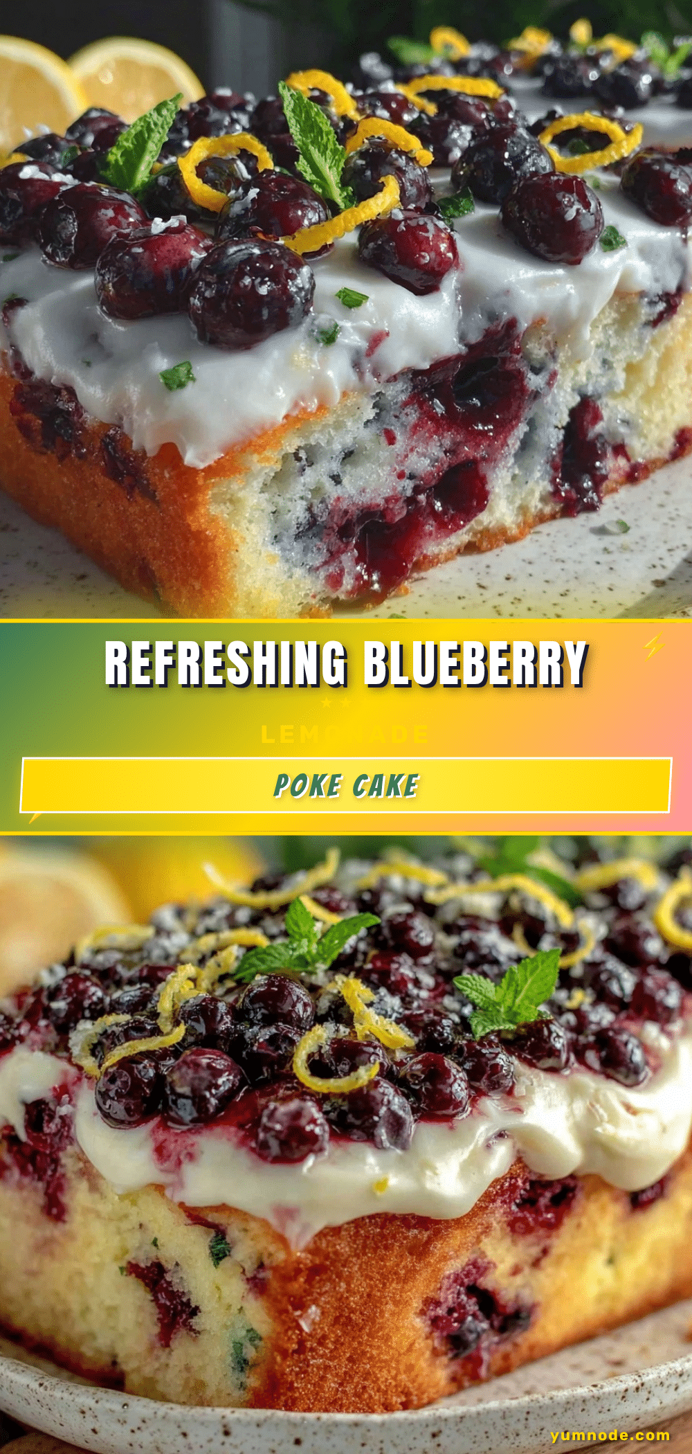 blueberry lemonade poke cake recipe