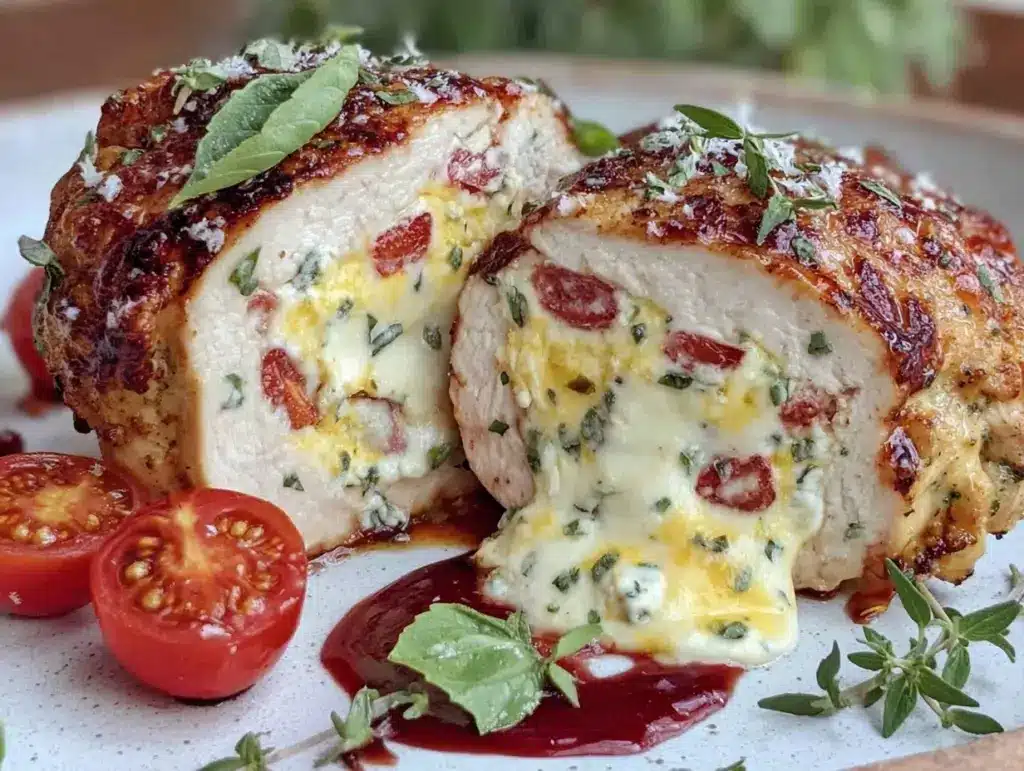 Caprese stuffed chicken breast - featured image