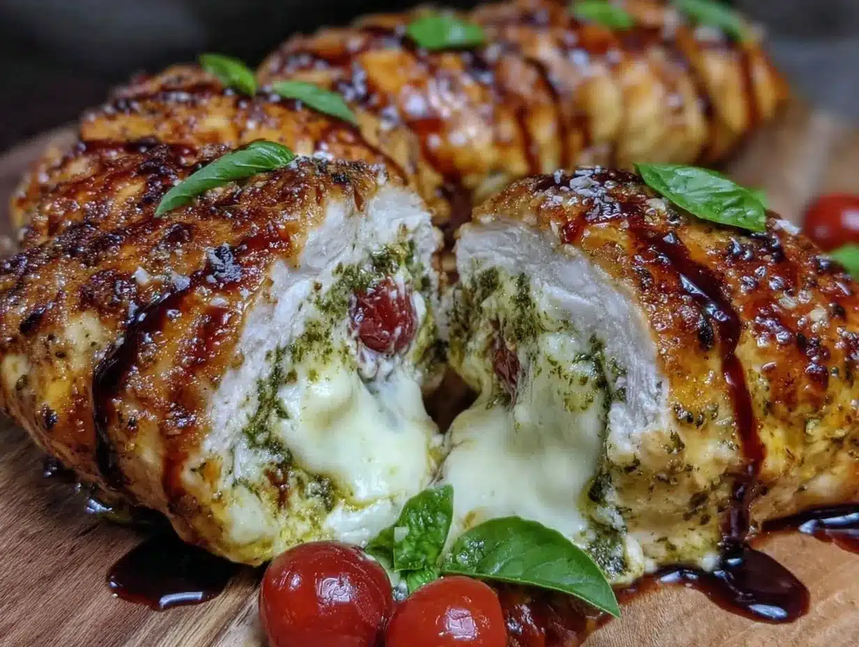 Caprese stuffed chicken breast preparation steps