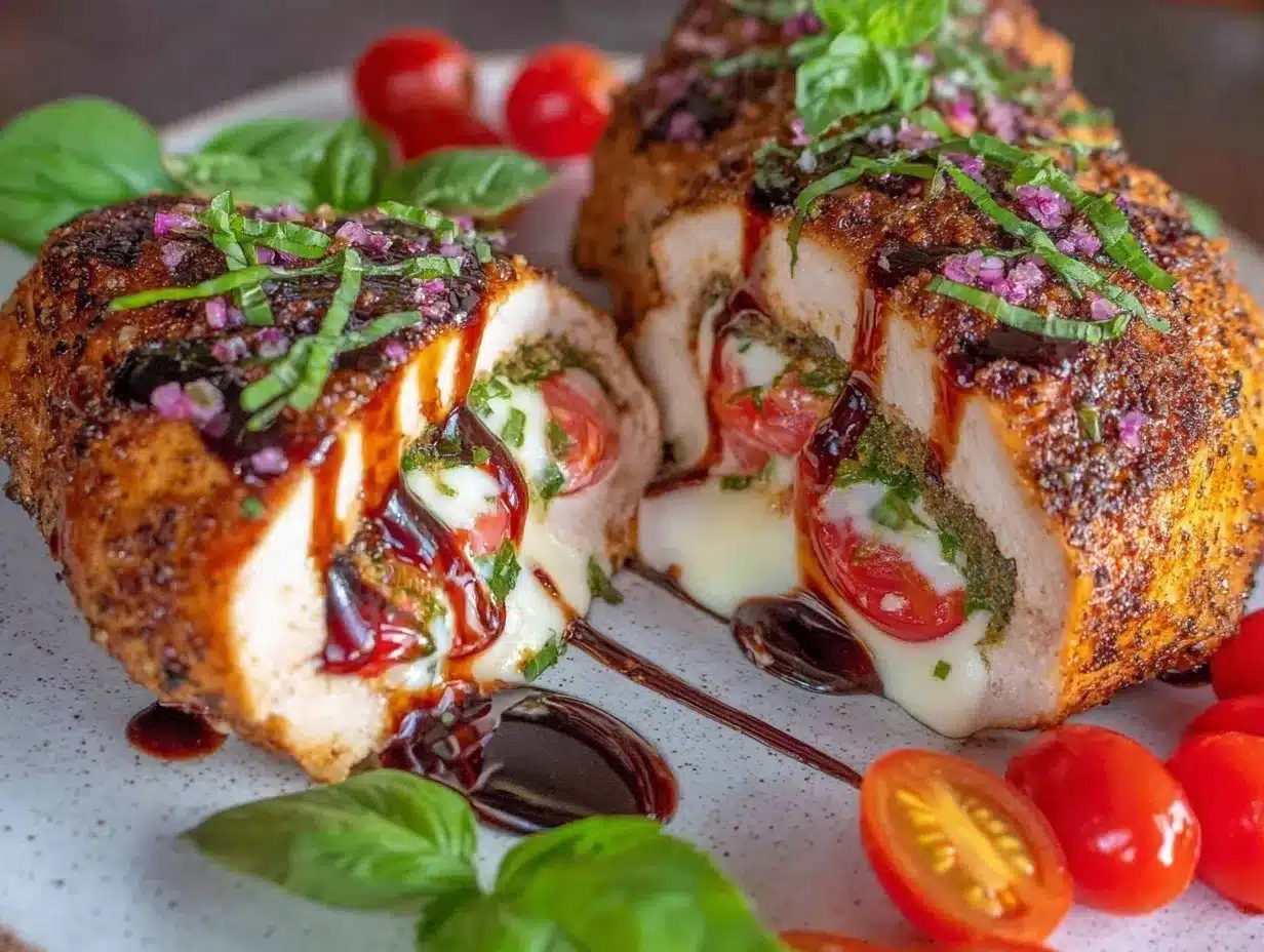 Caprese stuffed chicken breast preparation steps