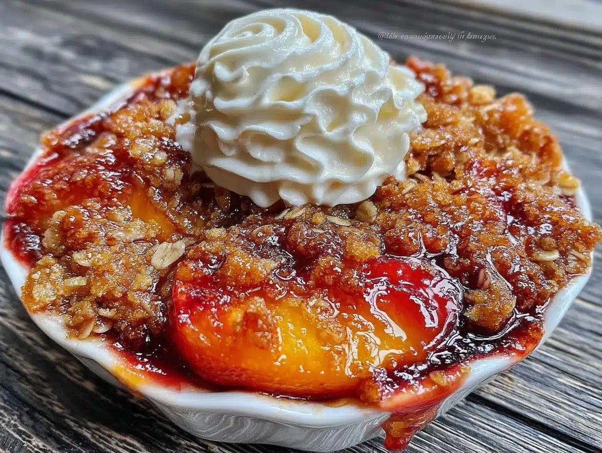 caramelized peach crisp preparation steps