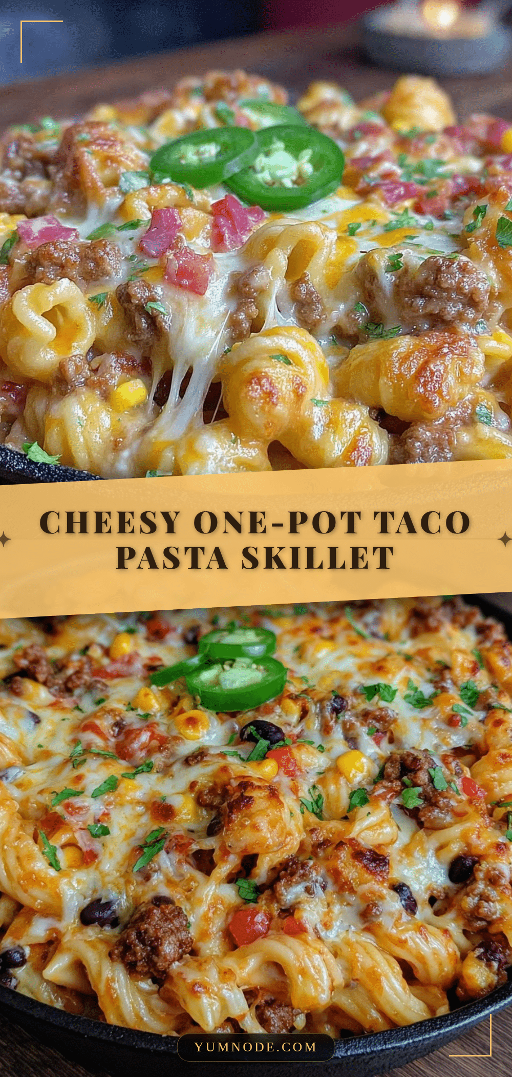 cheesy taco pasta skillet recipe recipe