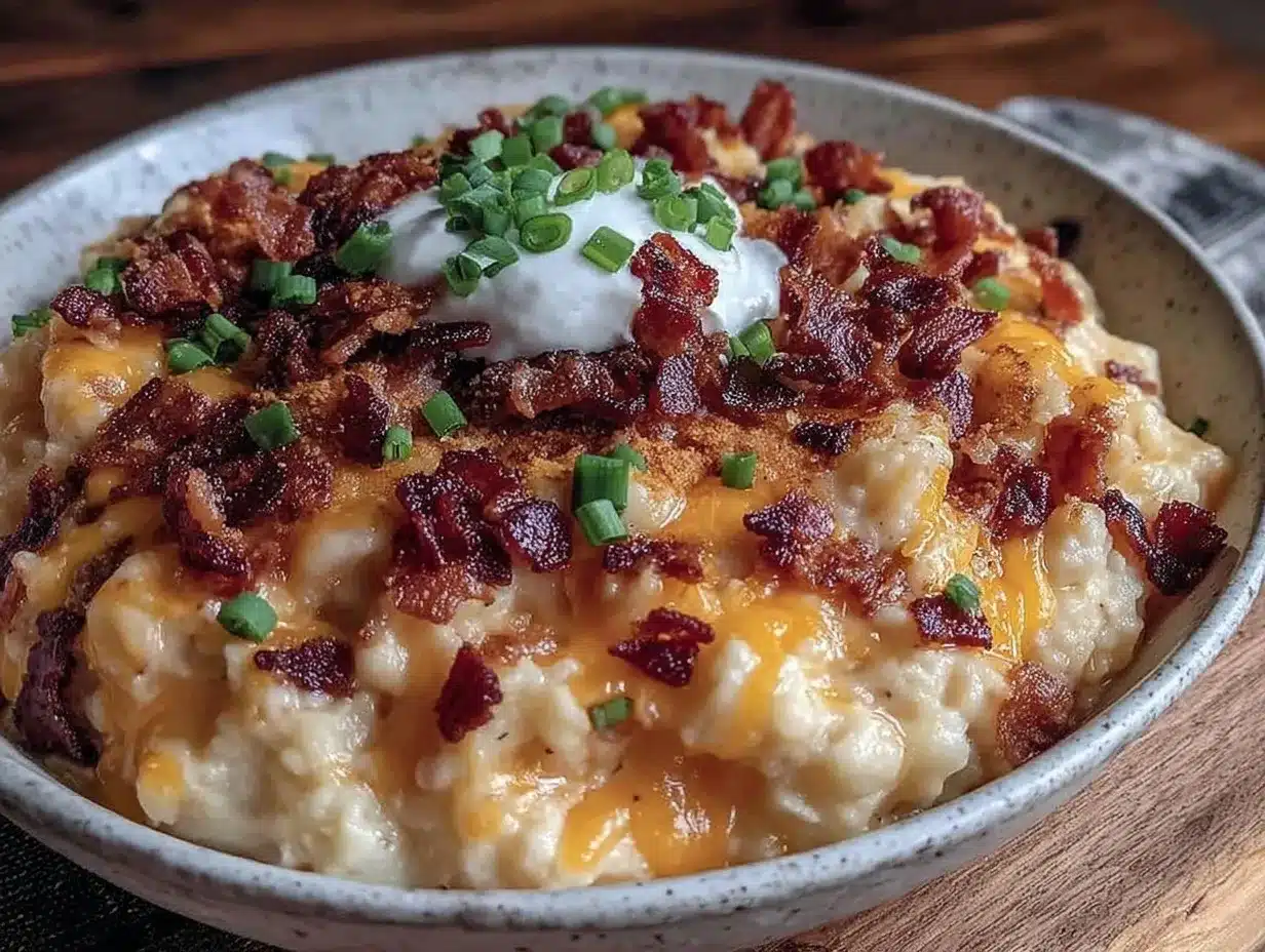 creamy cheesy loaded potato soup with bacon preparation steps