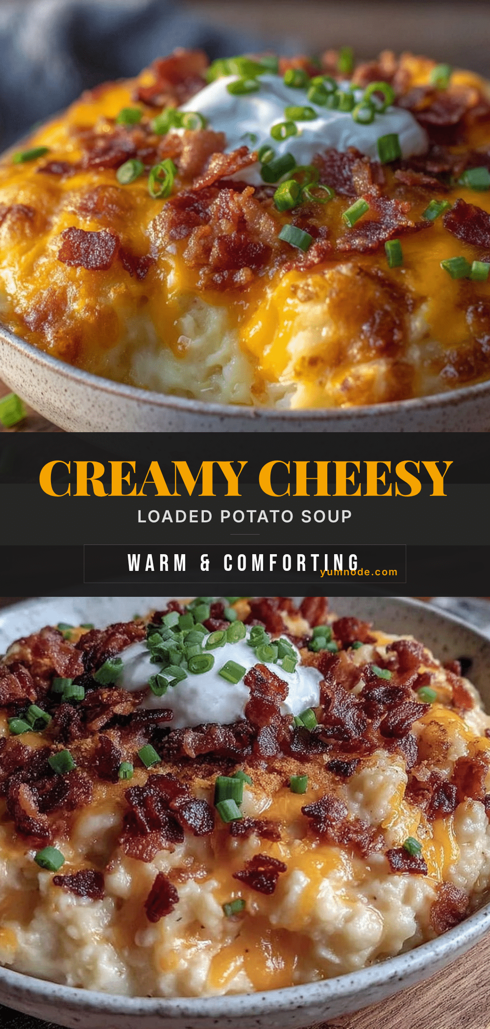 creamy cheesy loaded potato soup with bacon recipe