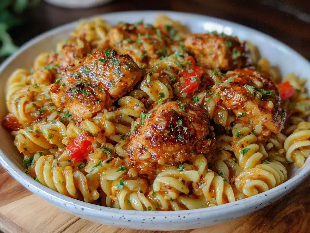 creamy one-pot cajun chicken pasta preparation steps