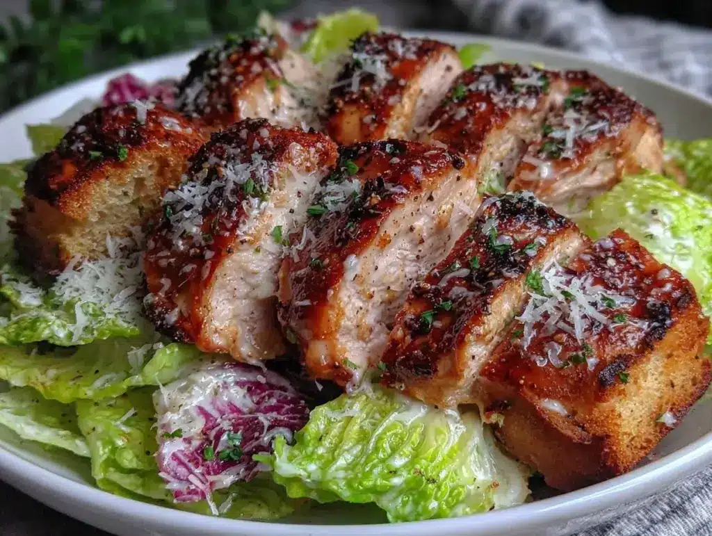 crispy chicken caesar salad - featured image