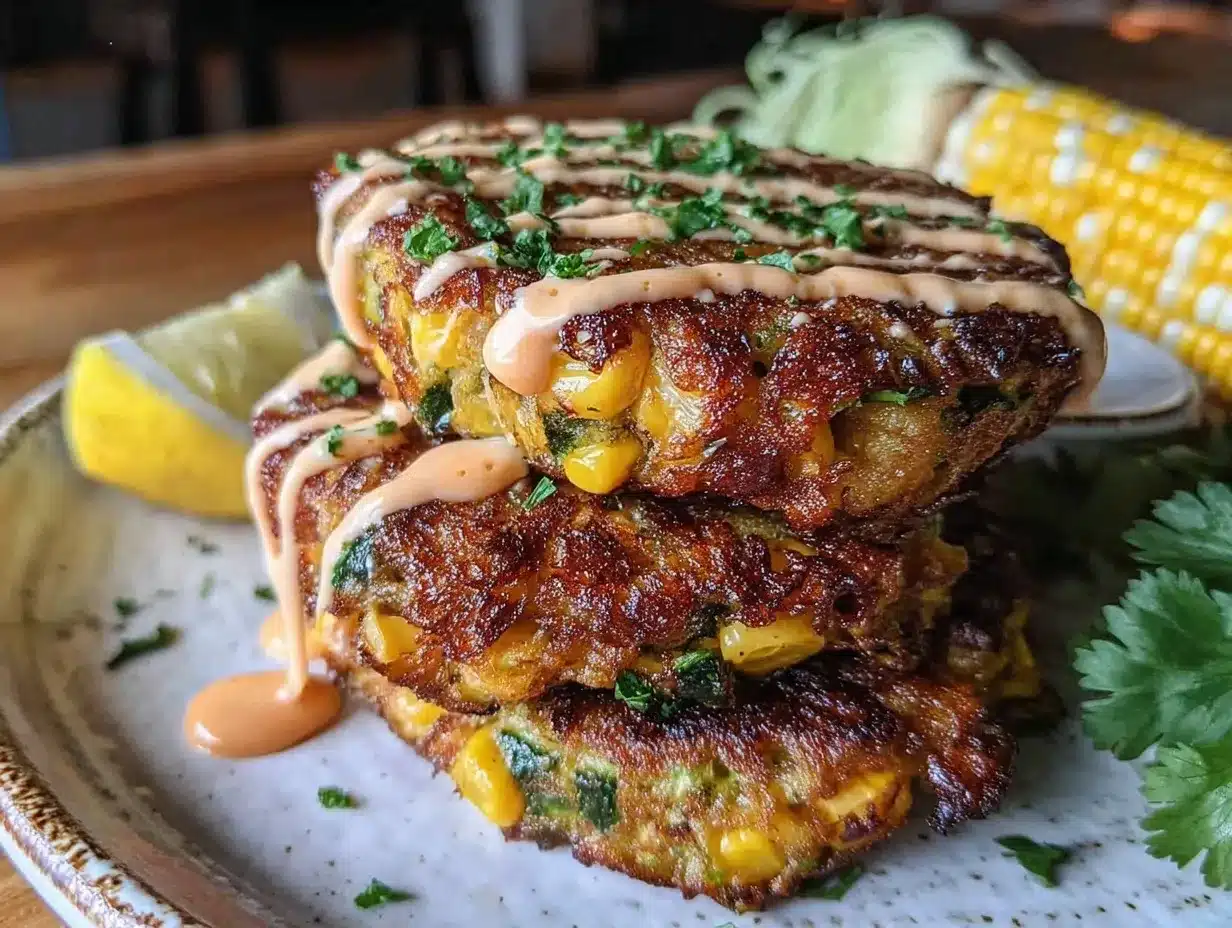 crispy corn and zucchini fritters preparation steps