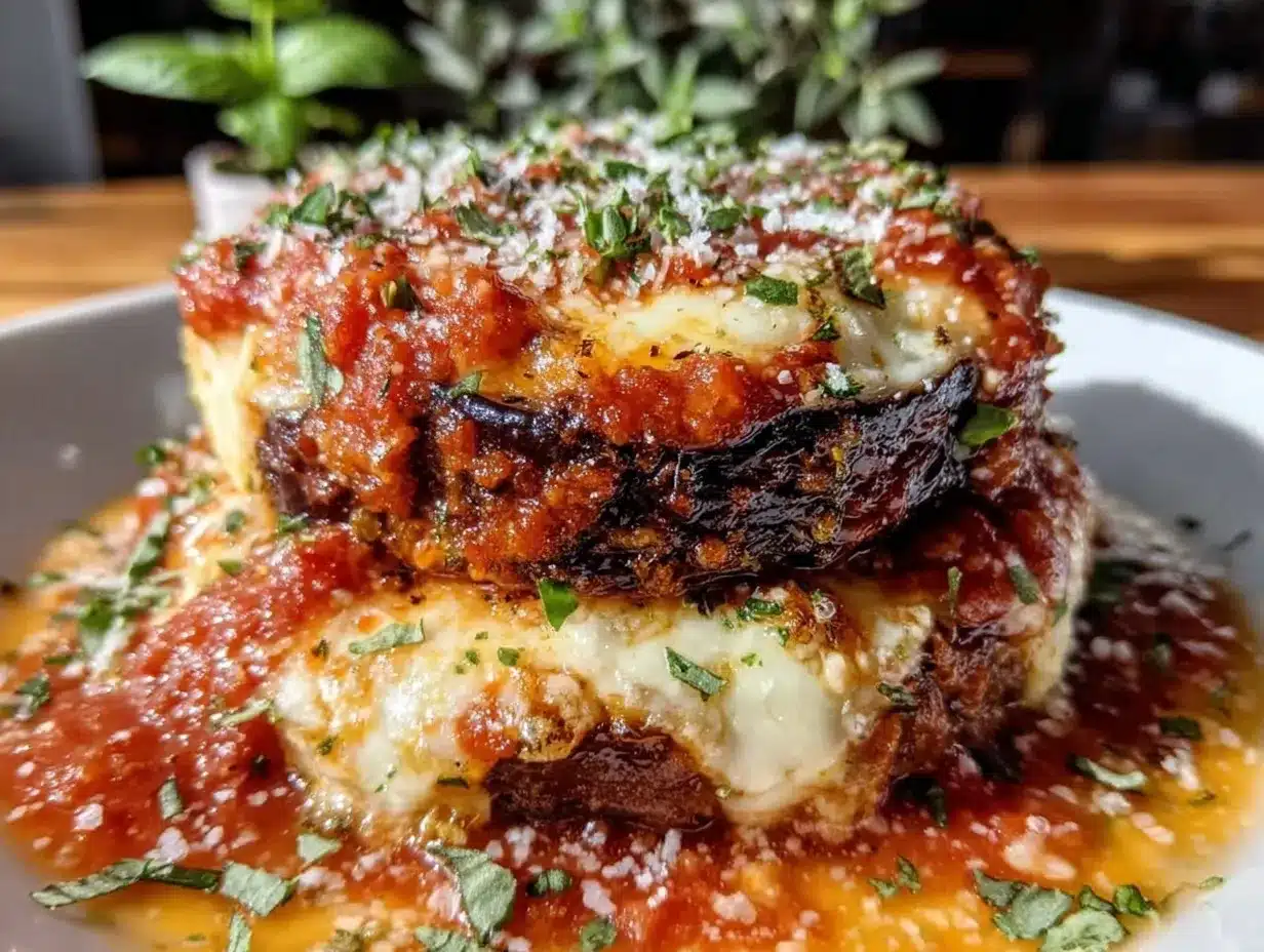 crispy grilled eggplant parmesan stacks preparation steps