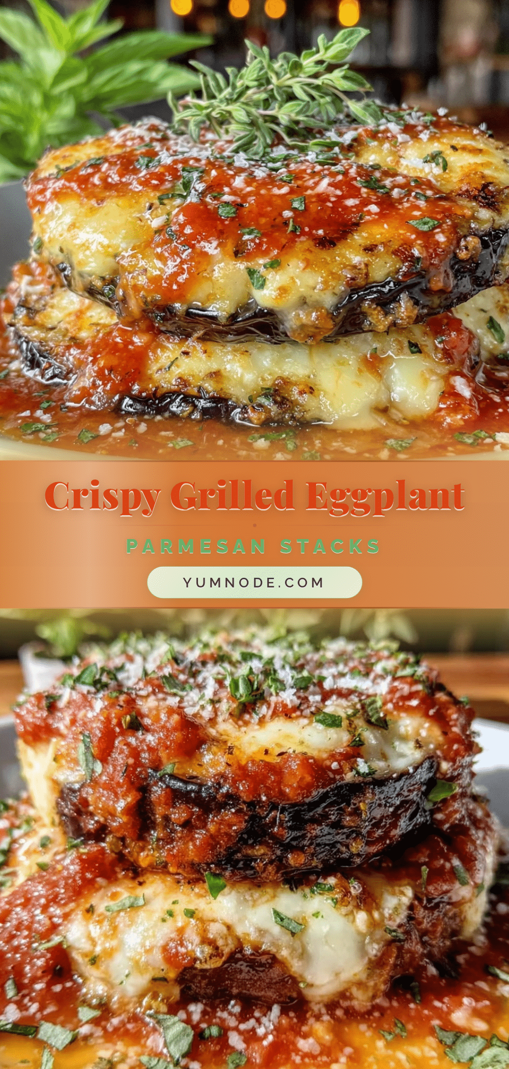 crispy grilled eggplant parmesan stacks recipe