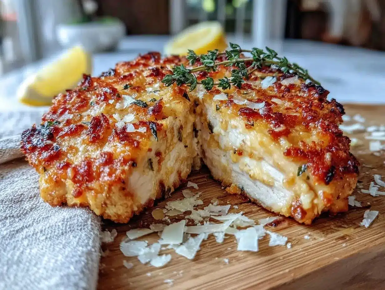 crispy Parmesan crusted chicken breast preparation steps