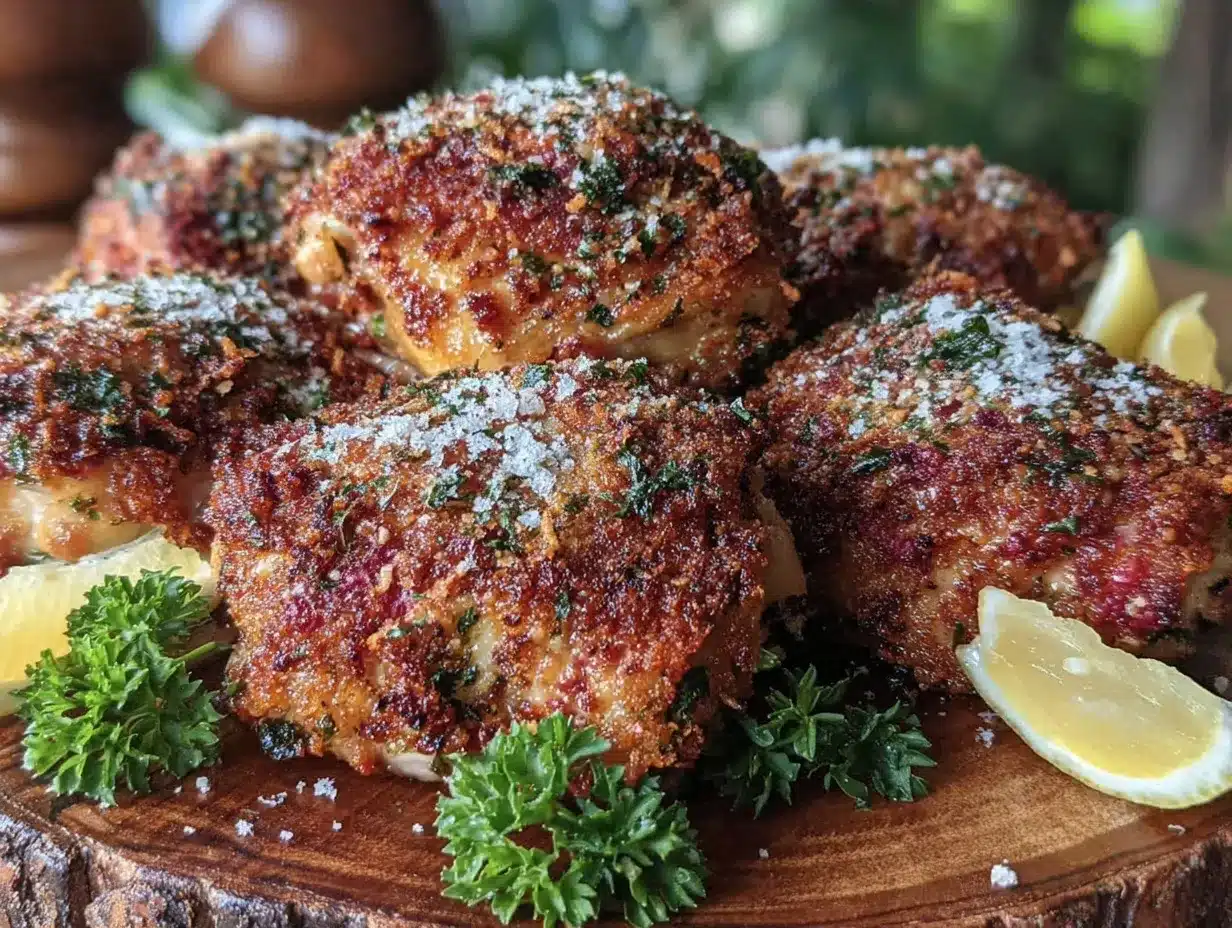 crispy parmesan crusted chicken thighs preparation steps