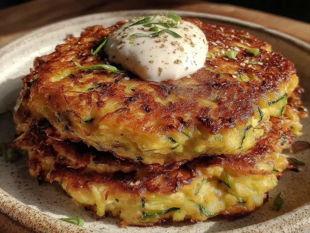 crispy parmesan garlic zucchini fritters preparation steps