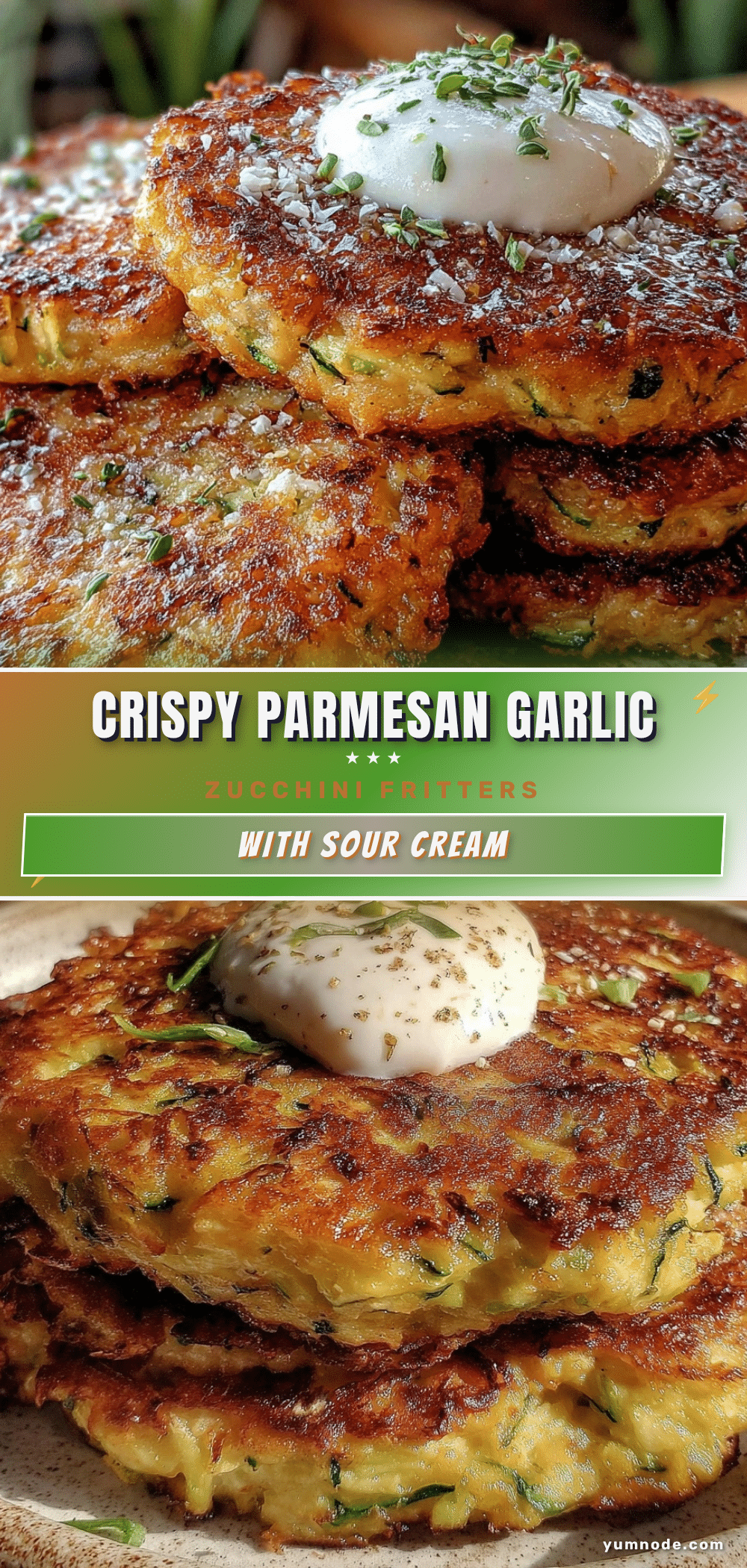 crispy parmesan garlic zucchini fritters recipe