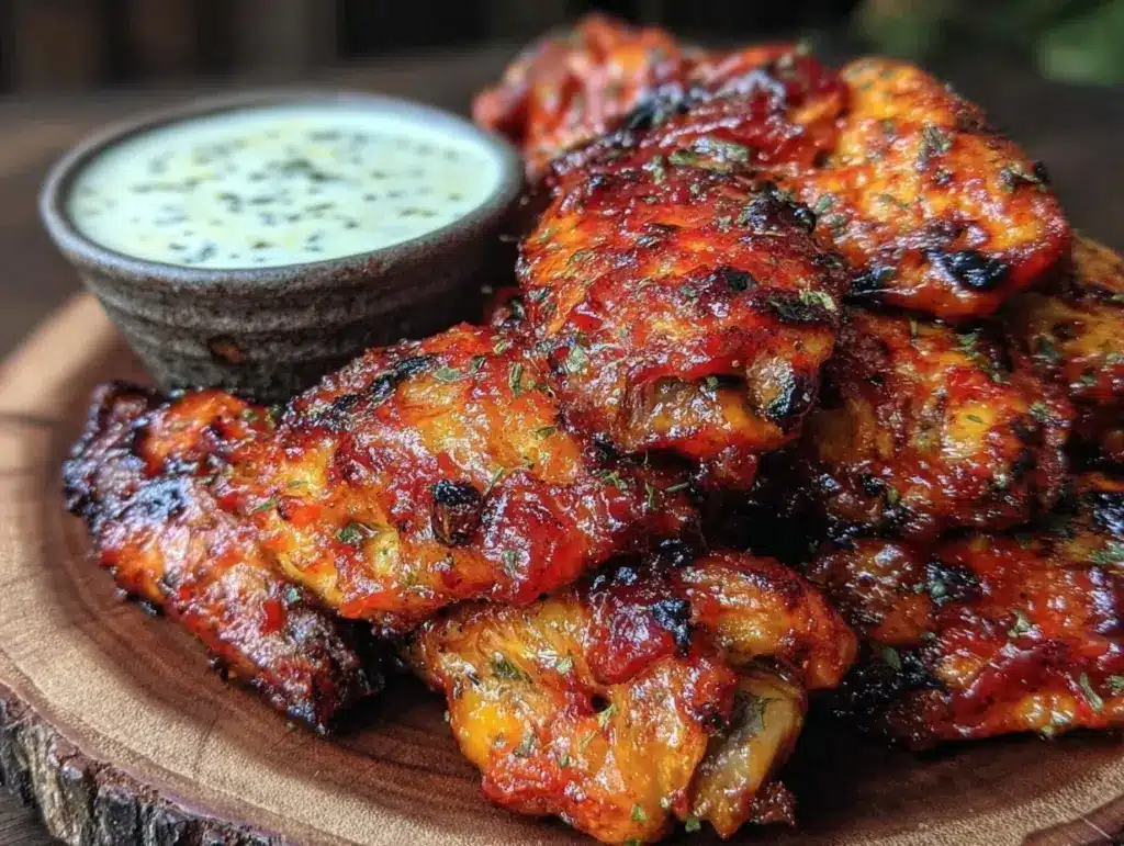 crispy sriracha honey chicken wings - featured image